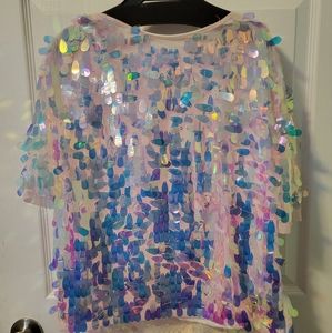 Zara iridescent sequin tshirt